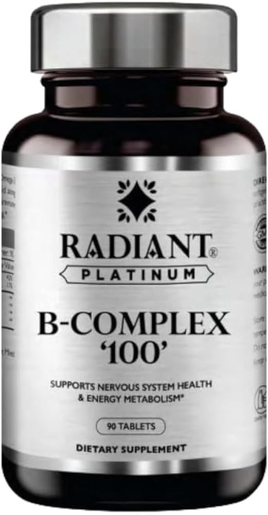 Radiant Platinum B-Complex '100' –  Support Nervous System Health & Energy Metabolism x 90 Tablet - Image 1